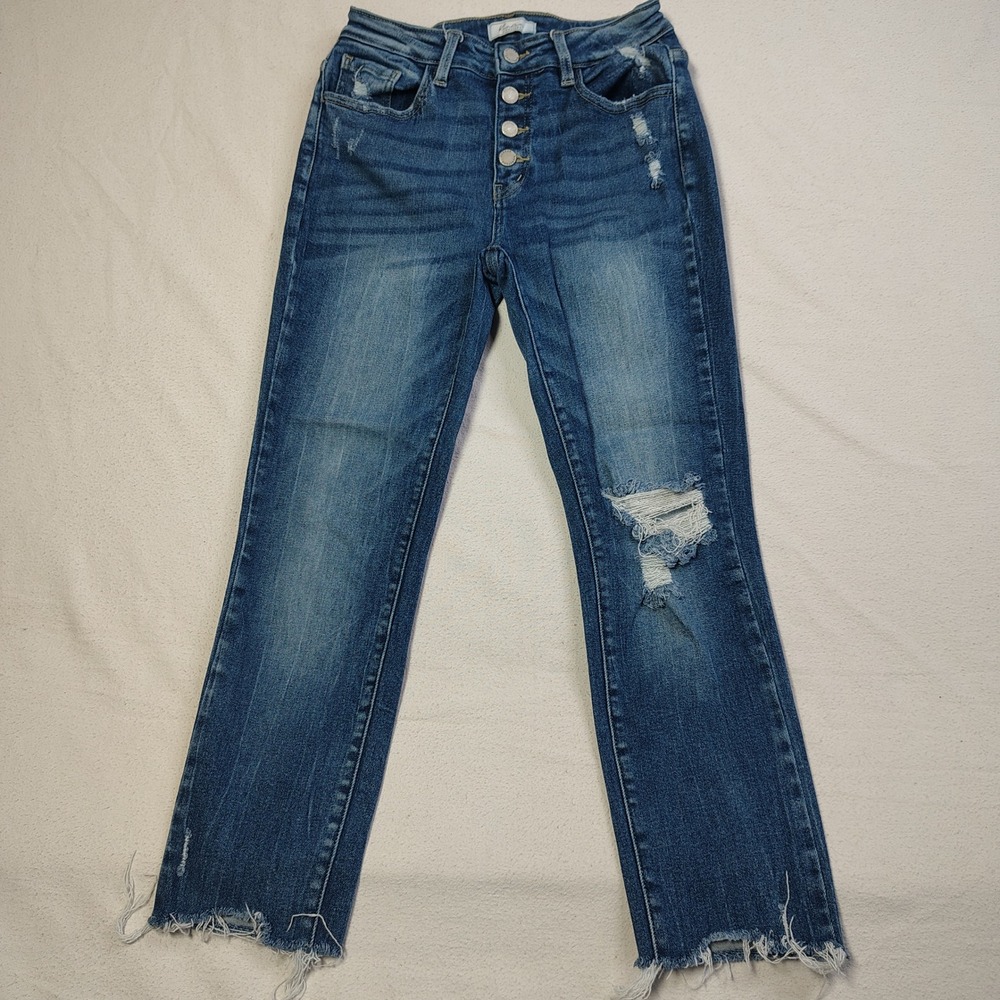 KanCan Signature Kurvy Skinny Jeans Womens 27 Blue Mid Rise Button Fly VBK1695L